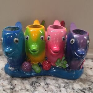 Colorful Dolphin Kids Accessory Holder - Pink, Blue, Green, Purple